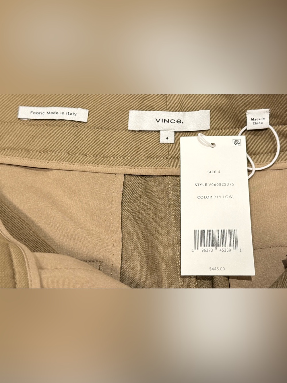 NWT - Vince Double Waistband Wide Leg Culottes Tan Size 4 - Picture 8 of 10